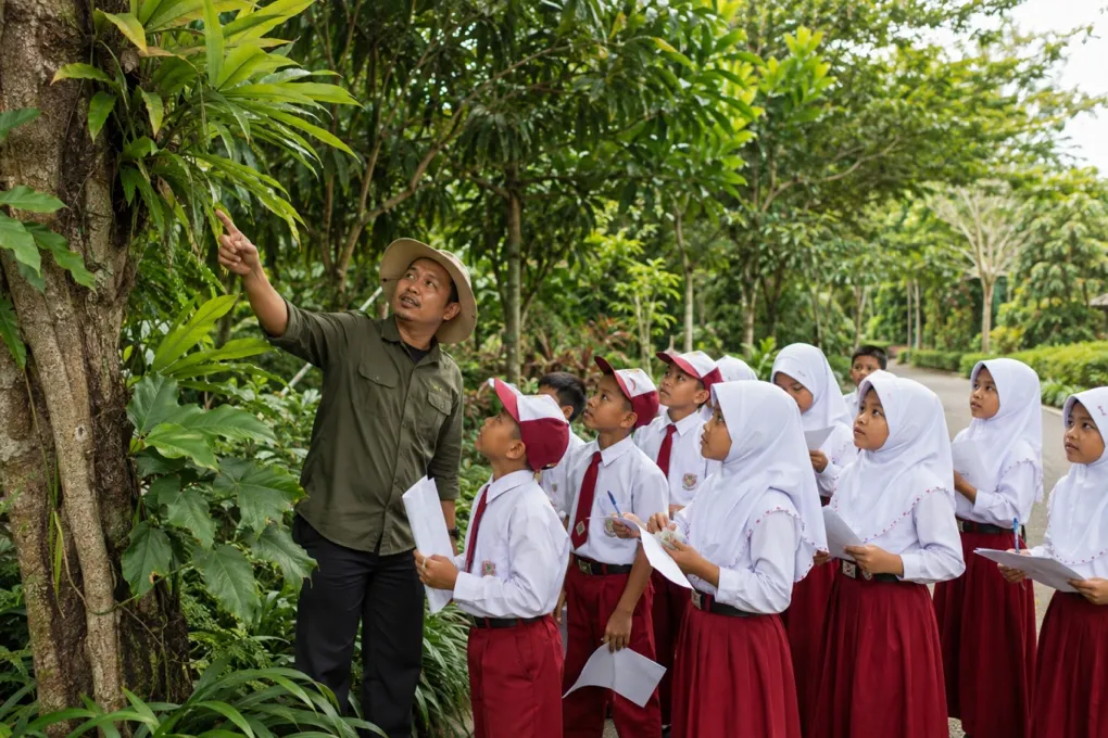 Field Trip Kelas VI Madrasia ke Kebun Raya, Belajar Sains Langsung dari Alam